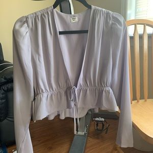 Sunday Best Cropped Tie-Front Blouse